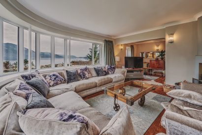 The living room at Loch Ness Mansion, Scottish Highlands