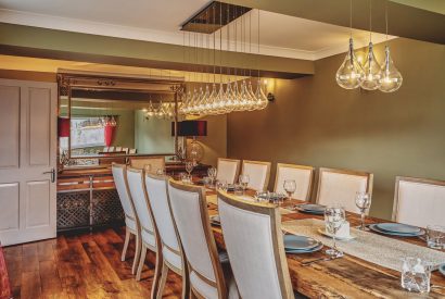 The dining table at Loch Ness Mansion, Scottish Highlands