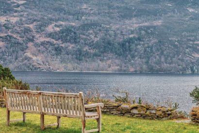 The loch view at Loch Ness Mansion, Scottish Highlands