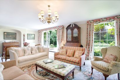 The drawing room at Hockham Grange, Norfolk Coast