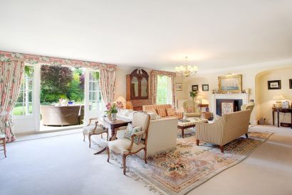 The drawing room at Hockham Grange, Norfolk Coast