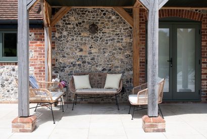 Outdoor seating at Bix Cottage, Chiltern Hills