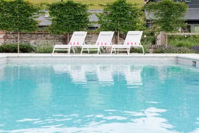 The outdoor swimming pool at Bix Cottage, Chiltern Hills