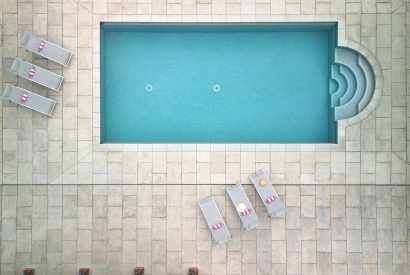 The outdoor swimming pool at Bix Cottage, Chiltern Hills