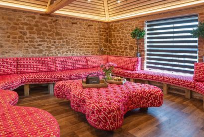 The living room at Clay Hill House, Chapmanslade, Wiltshire