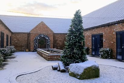 Christmas courtyard at Sherwood Lodge, Sherwood Forest