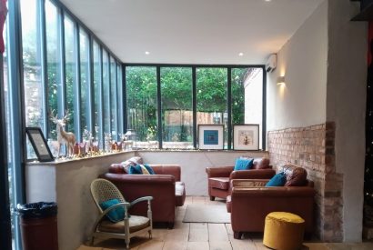 Seating area at Sherwood Lodge, Sherwood Forest