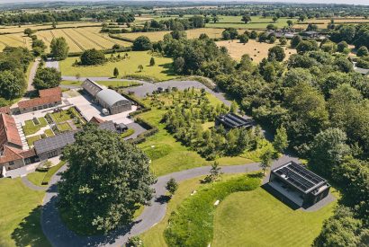 Aerial view of Hygge Hideaway, Somerset