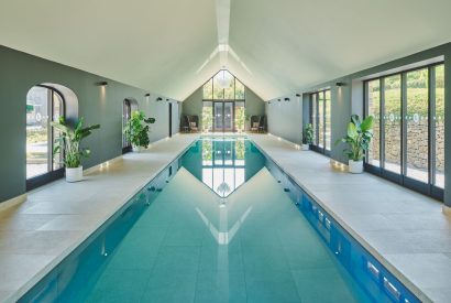 The indoor swimming pool at Hygge Hideaway, Somerset