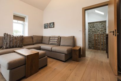 The living room at Map Maker's Cottage, Roundstone, Galway