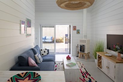 The living space at The Shack, Cornwall