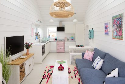 The living space at The Shack, Cornwall