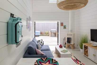 The living space at The Shack, Cornwall