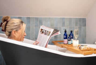 Free standing bath at Piglet's Hideaway, Cotswolds