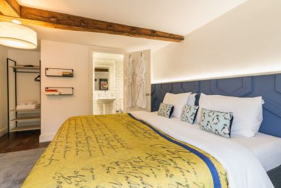 A super king size bedroom at The Great Hall, Chapmanslade, Wiltshire