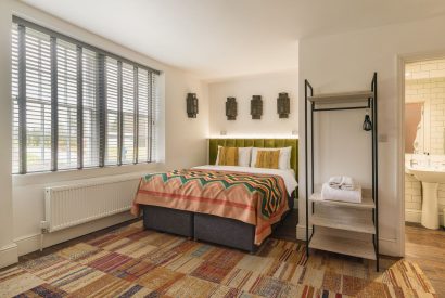 A king size bedroom at The Great Hall, Chapmanslade, Wiltshire