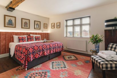 A super king size bedroom at The Great Hall, Chapmanslade, Wiltshire