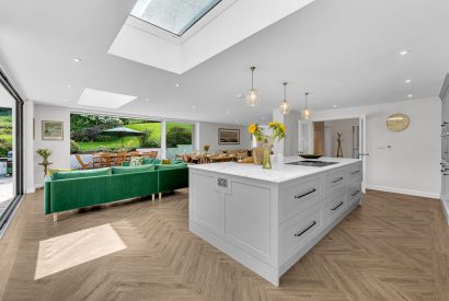 The kitchen island at Garden Cottage, Cheshire