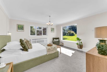 A king size bedroom at Garden Cottage, Cheshire