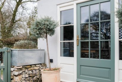 The front door at Sweet Pea Cottage, Litton, Peak District