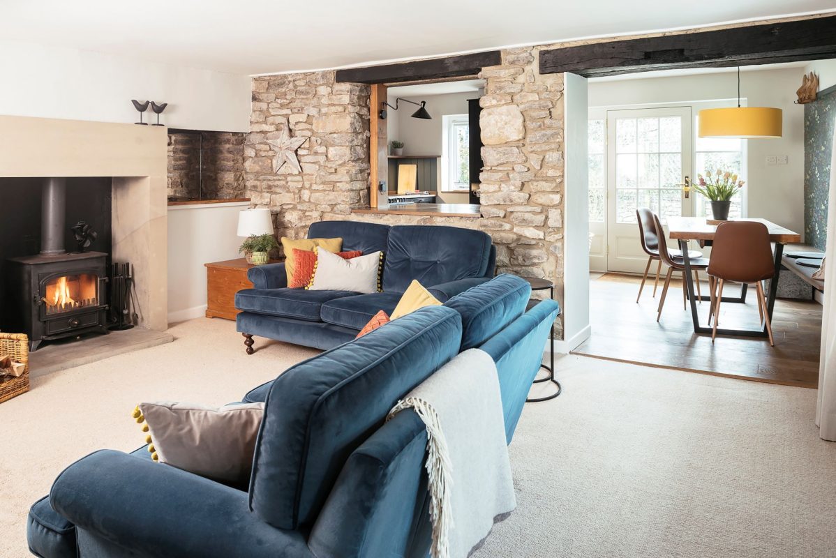 The living room at Sweet Pea Cottage, Litton, Peak District