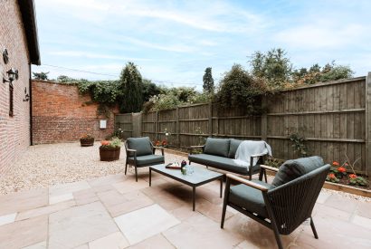 Outdoor seating area at Frankel, Shropshire 