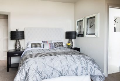 A king size bedroom at Ocean Beach House, Devon