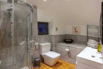 The studio shower room at Lomond House, Loch Lomond