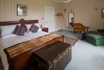 A king size bedroom at Aberfeldy House, Perthshire