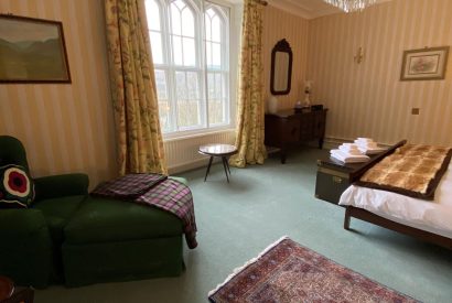 A king size bedroom at Aberfeldy House, Perthshire