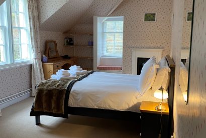 A king size bedroom at Aberfeldy House, Perthshire