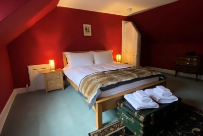 A king size bedroom at Aberfeldy House, Perthshire