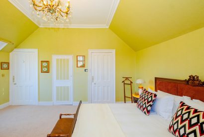 A king size bedroom at Aberfeldy House, Perthshire