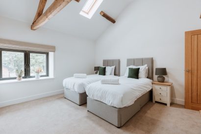 A twin bedroom at Frankel, Shropshire 