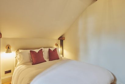 A double bedroom at The Barnhouse, Hampshire