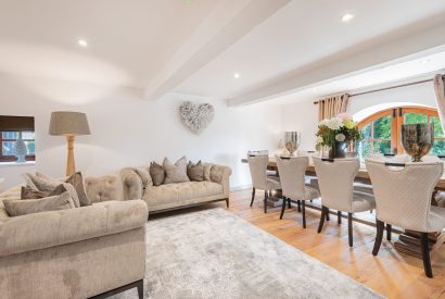 The living room/dining room at Rose Walls, Lake District 