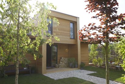 The exterior of Lakeside Cabin, Cotswolds