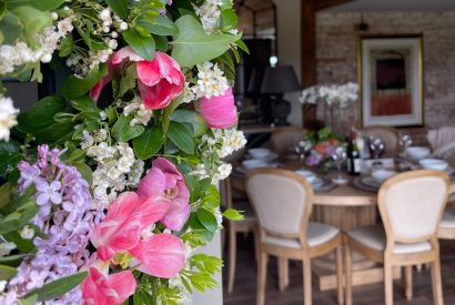 The dining room at The Carriage House, Cotswolds