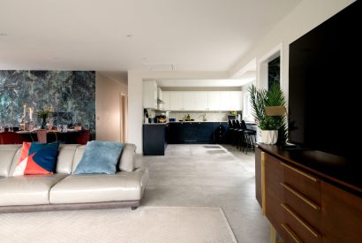 Open plan living room at Sunset Cottage, Kent