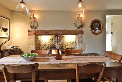 The dining room at Fox Cottage, Cotswolds