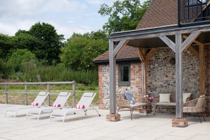 Sun terrace at Bix Cottage, Chiltern Hills