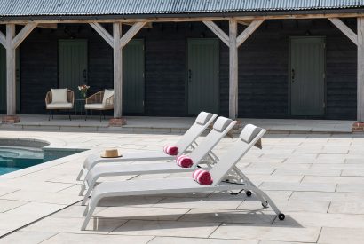 The pool area at Bix Cottage, Chiltern Hills