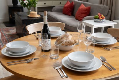 The dining table at Bix Cottage, Chiltern Hills