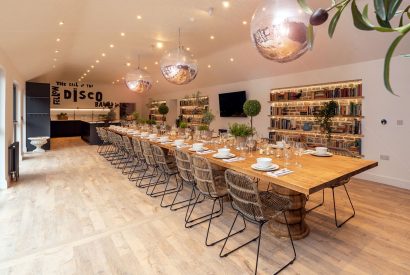 The dining room at The Pool house, Chapmanslade, Wiltshire