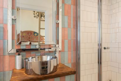 A shower room at Splendor Retreat, Chapmanslade, Wiltshire