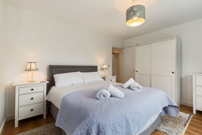 A king size bedroom at The Willows, Oxwich