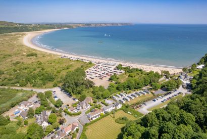 Aerial view at The Willows, Oxwich