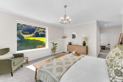 A king size bedroom at Garden Cottage, Cheshire