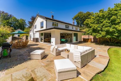 The sun terrace at Garden Cottage, Cheshire