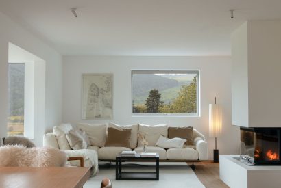 Open plan living space at Dubh Lodge, Aberfeldy, Perthshire